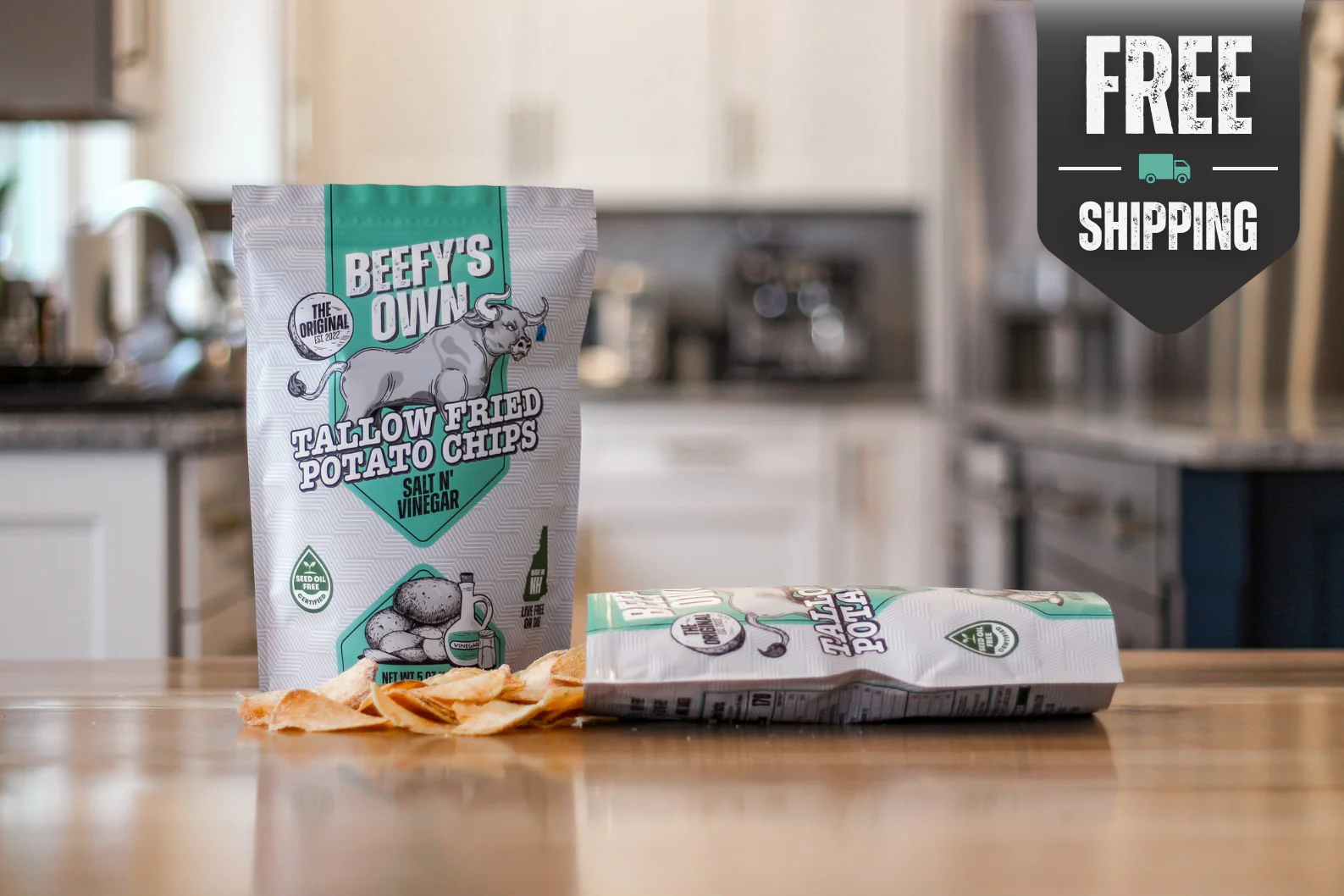 Tallow Fried Potato Chips (Salt N' Vinegar)